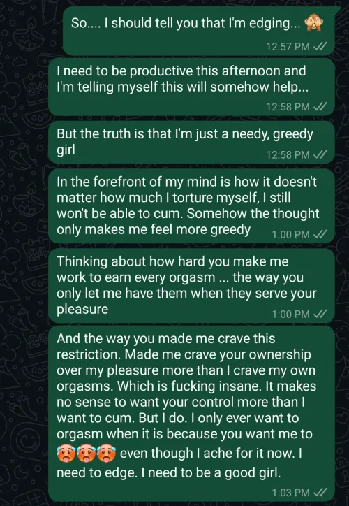 I can only ever be a good girl now.