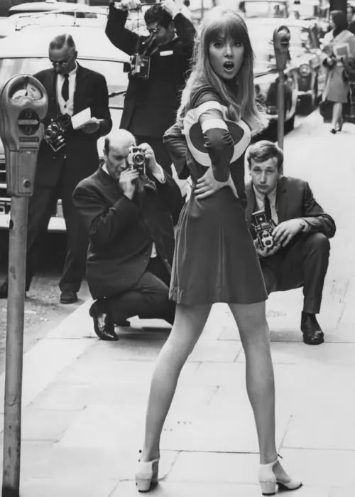 Pattie Boyd Showing off a Very Short Dress Named ‘Hoopla’ in London’s West End (1966)