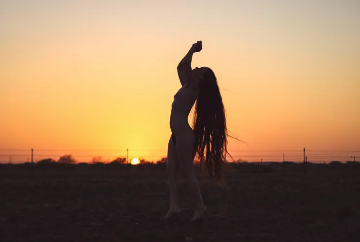 unruly hair at sunset (self shot)