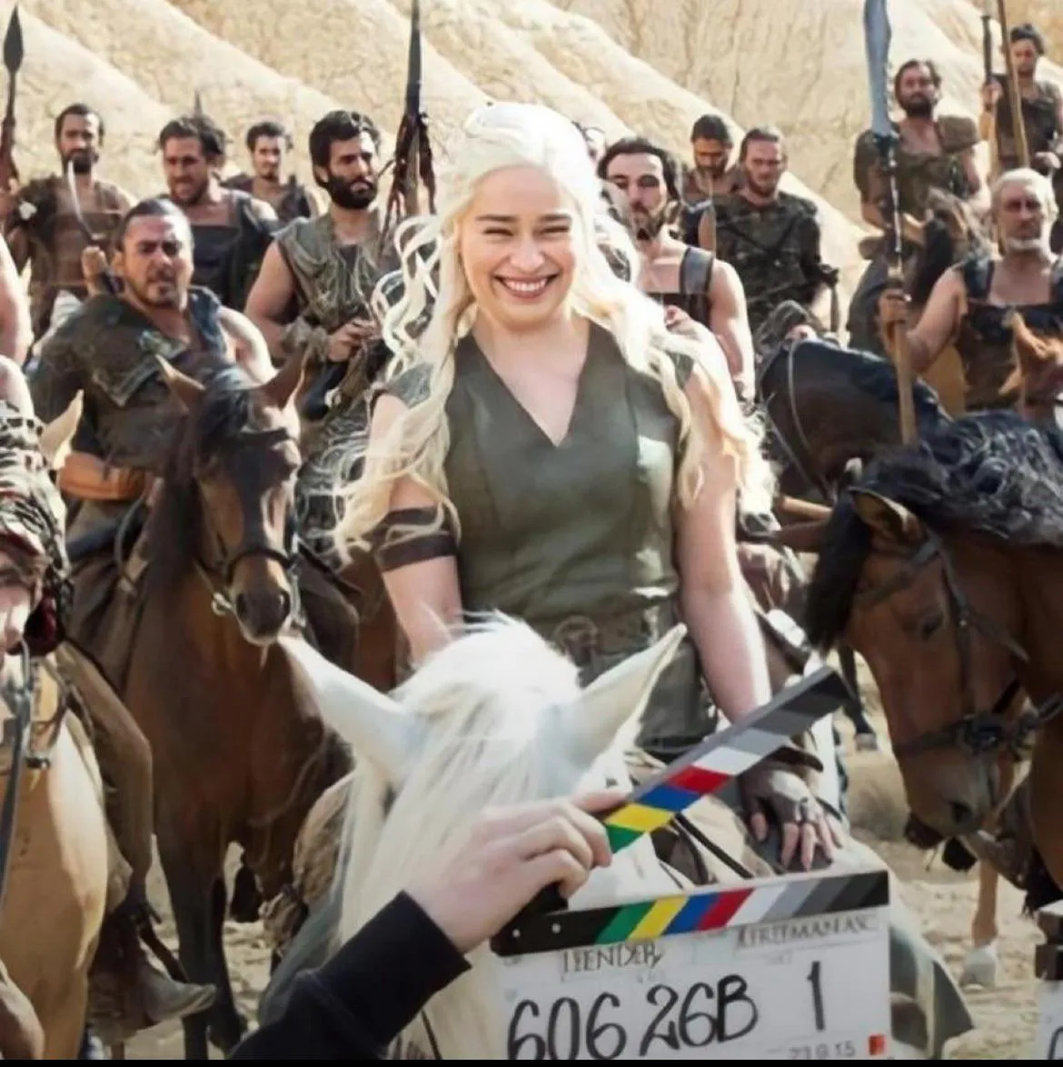 You just know some of those Dothraki khals/bloodriders  where  clapping Emilia’s cheeks off set