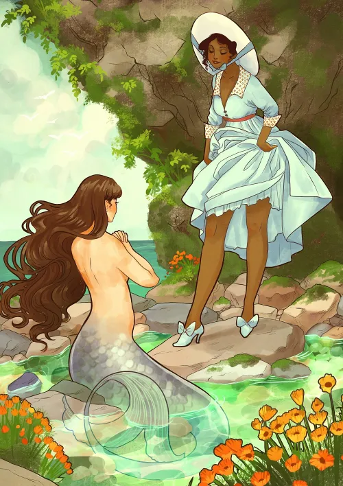 A Mermaid admiring the Human’s beauty (Hannah Alexander) [OC]