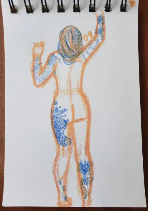 Backside Figure Study/ Classical Statue Sketch