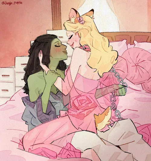 Elphaba & Glinda: a good and happy deer (jungle_puppie) [Wicked]