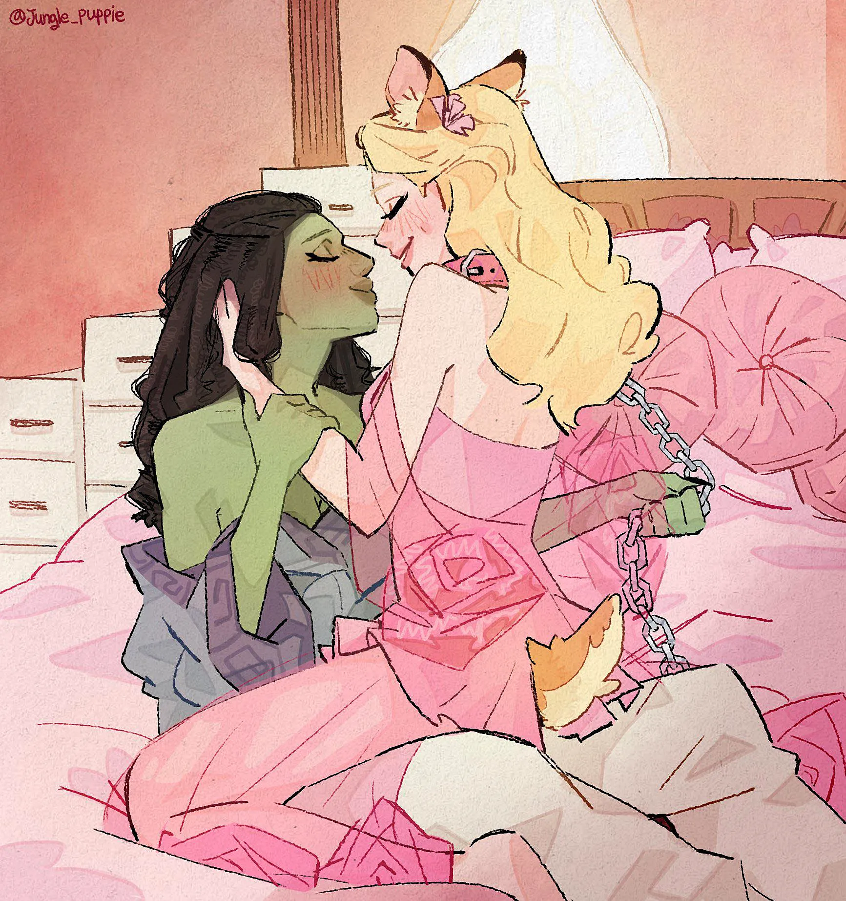 Elphaba & Glinda: a good and happy deer (jungle_puppie) [Wicked]