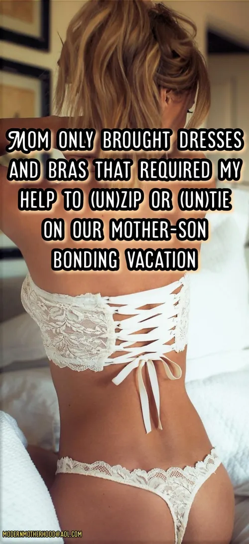 Helping with Mom's dresses