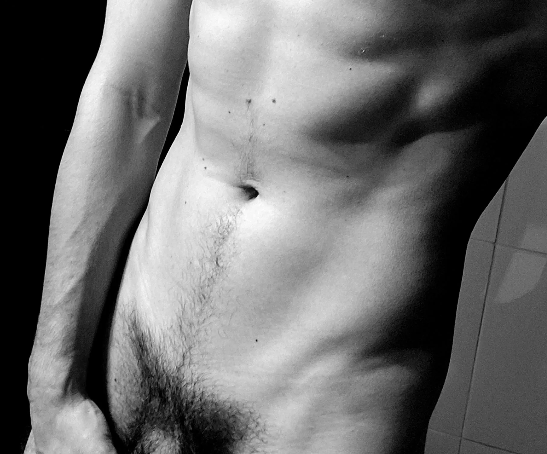 Just out of the shower