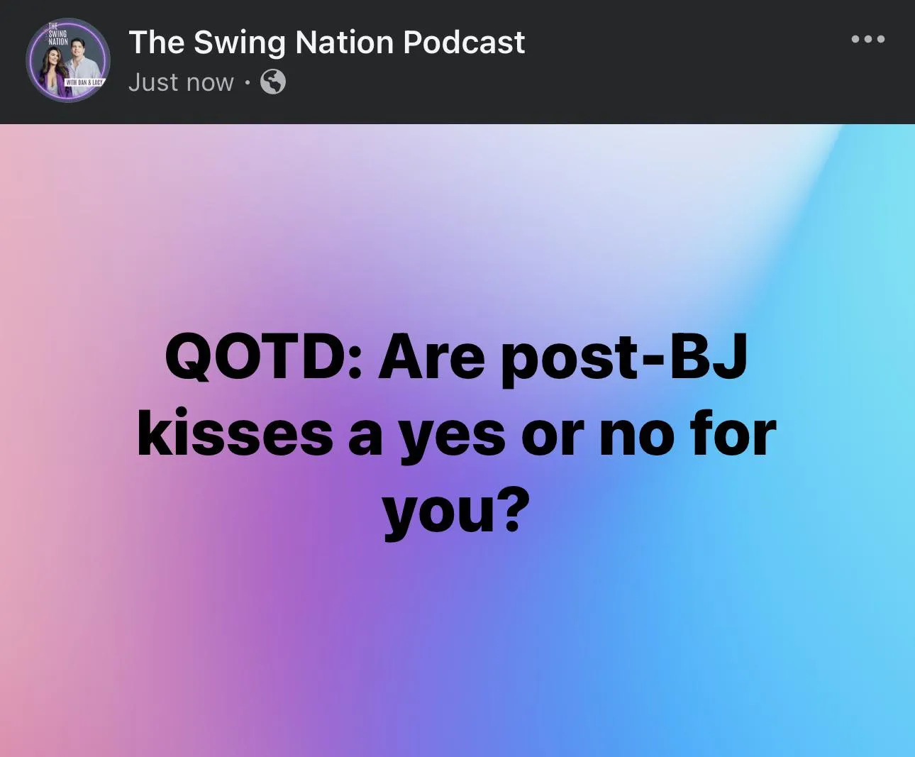 QOTD: Are post-BJ kisses a yes or no for you?