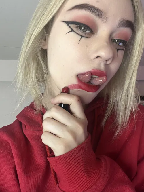 the red hue brings heat to my lips