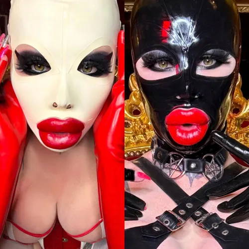 Which one turns you on more? White or black latex mask?