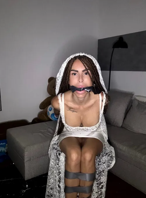 With a gag in my mouth, you can do whatever you want with me