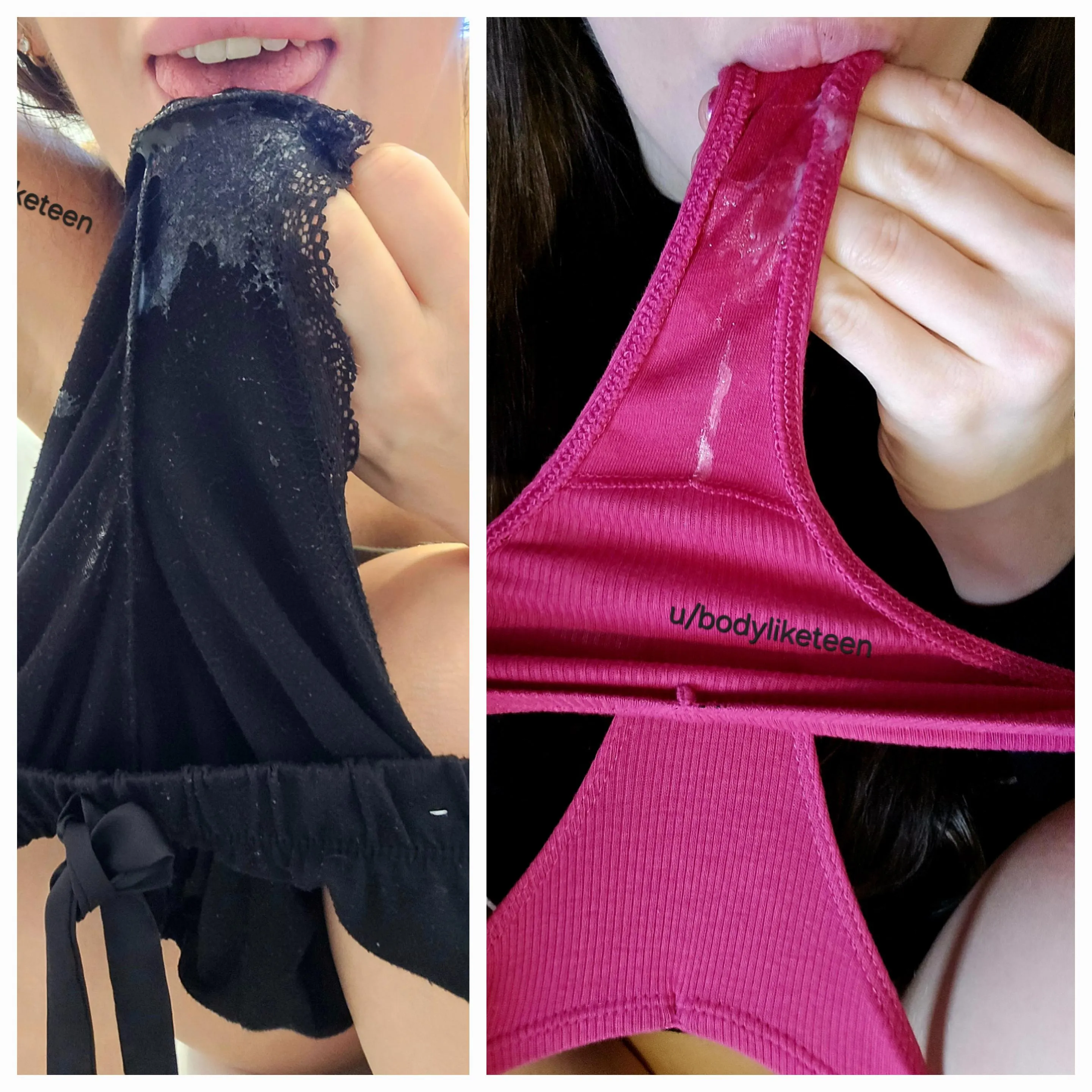Black or pink panties? which pic turn your cock on most? 💦