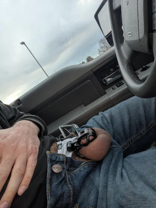 Driving with my cage out feels so much better than driving with it in my pants