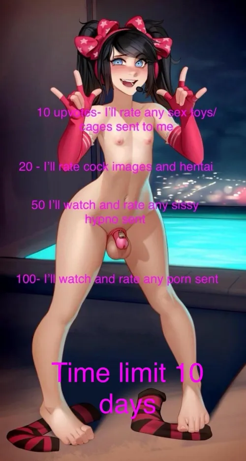 Every upvote is 5 min of sissy hypno, every comment is 5 min of anal