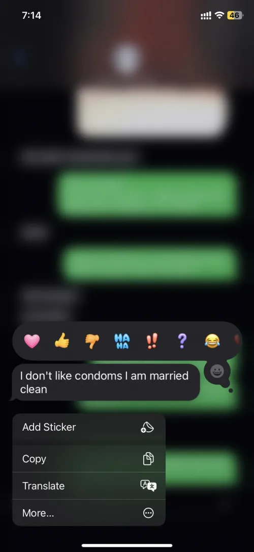 “I’m married and clean”