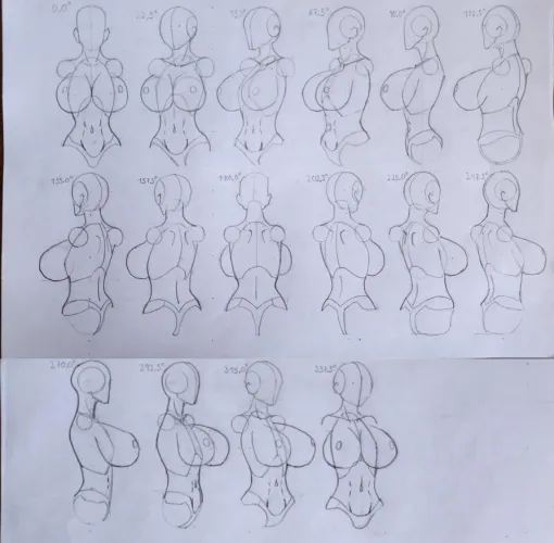 Sketch. Female Torso Rotation. What things could be improved?