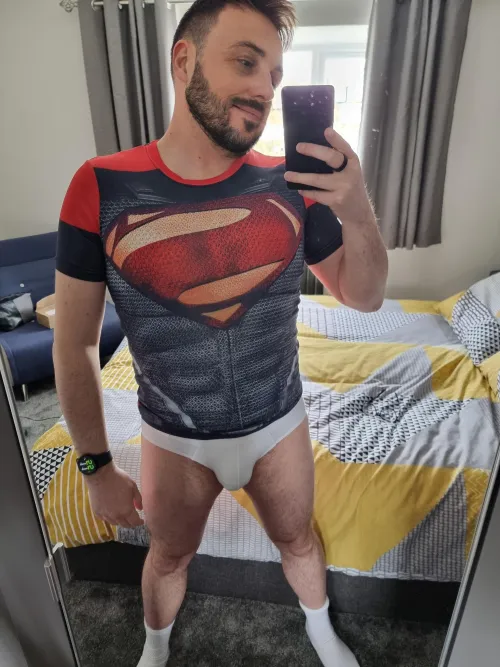 Superheros wear white briefs