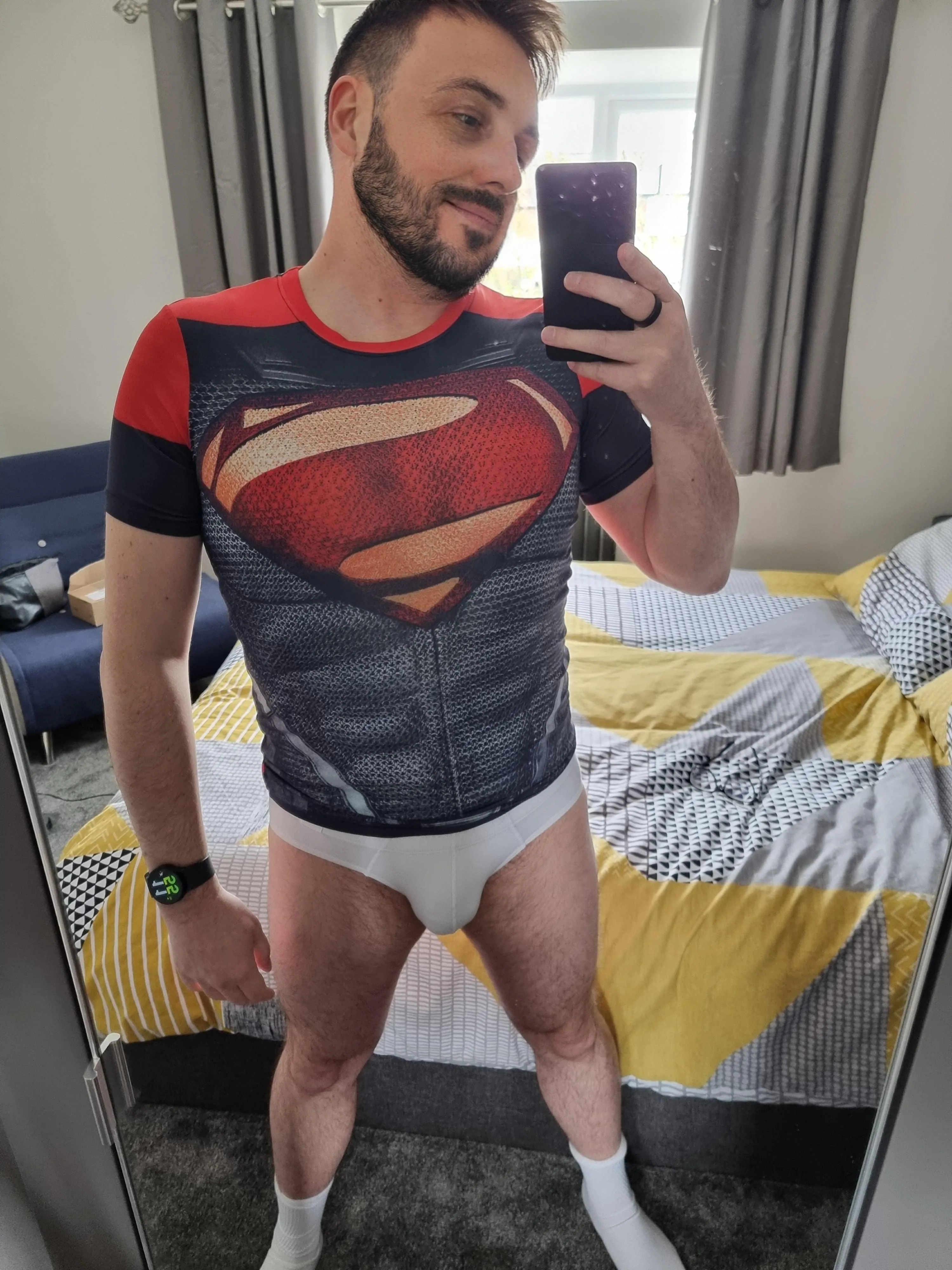 Superheros wear white briefs