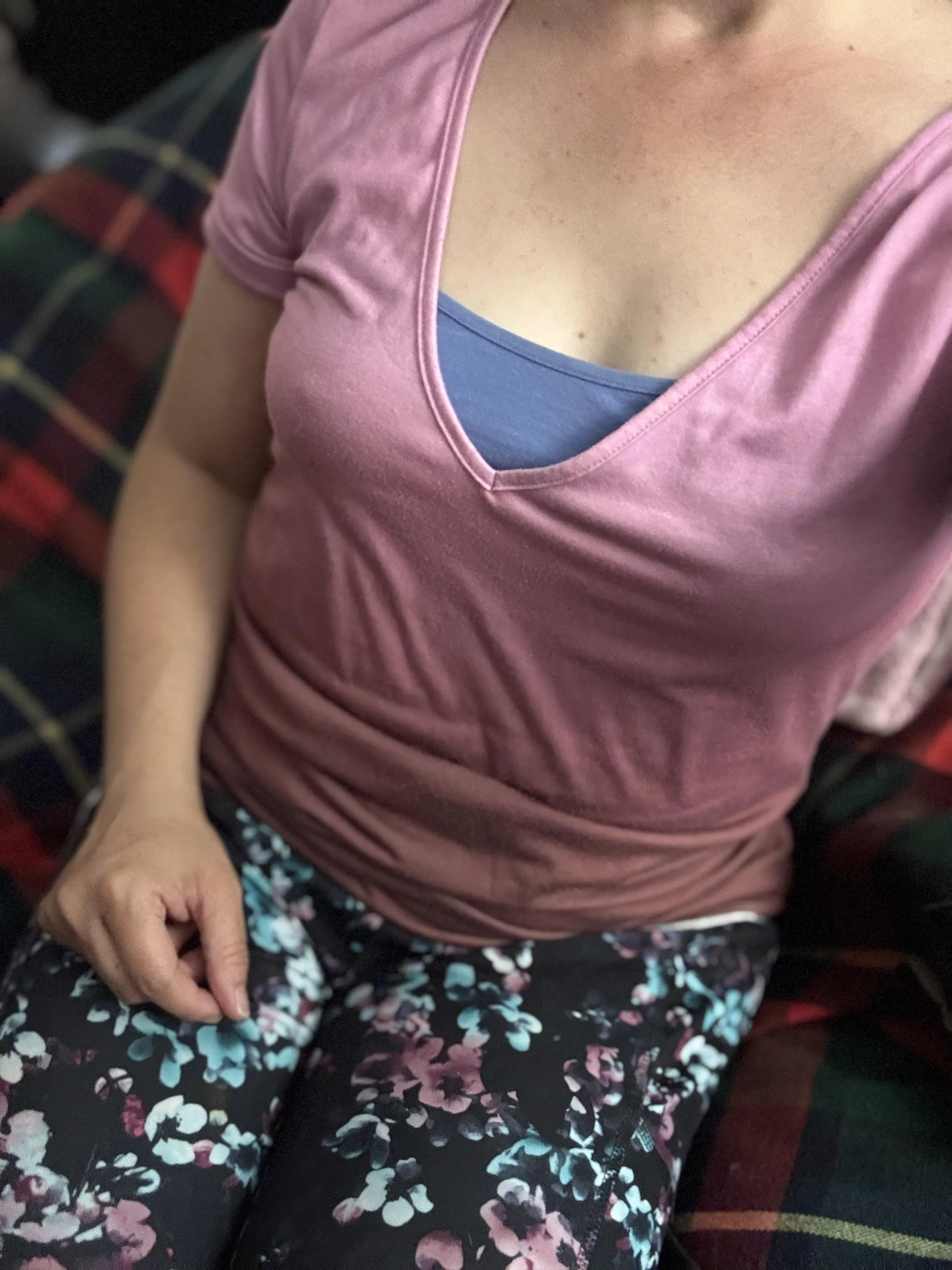 What has you stroking that teeny tiny thing? The colors? My perky nipples? The contrast between my shirts?