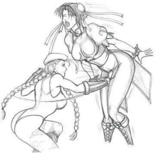 Chun-li getting humbled. Pencil draw.