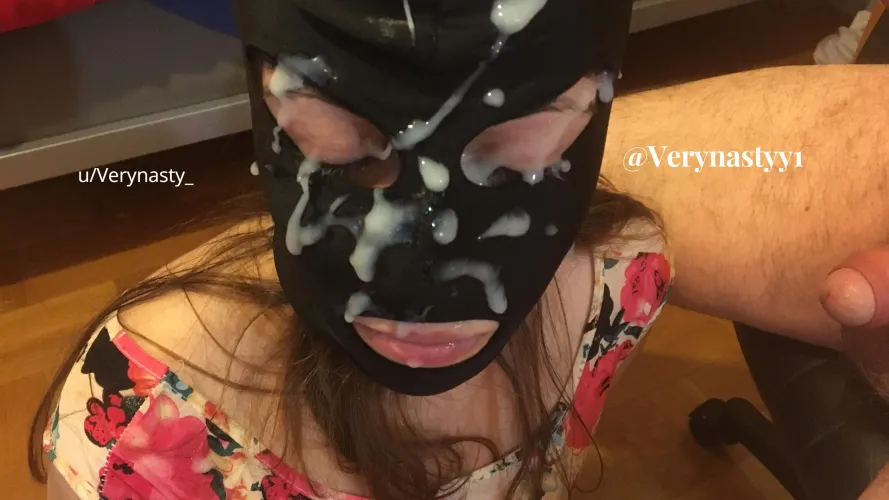 Covered in another mans ball juice next to hubby