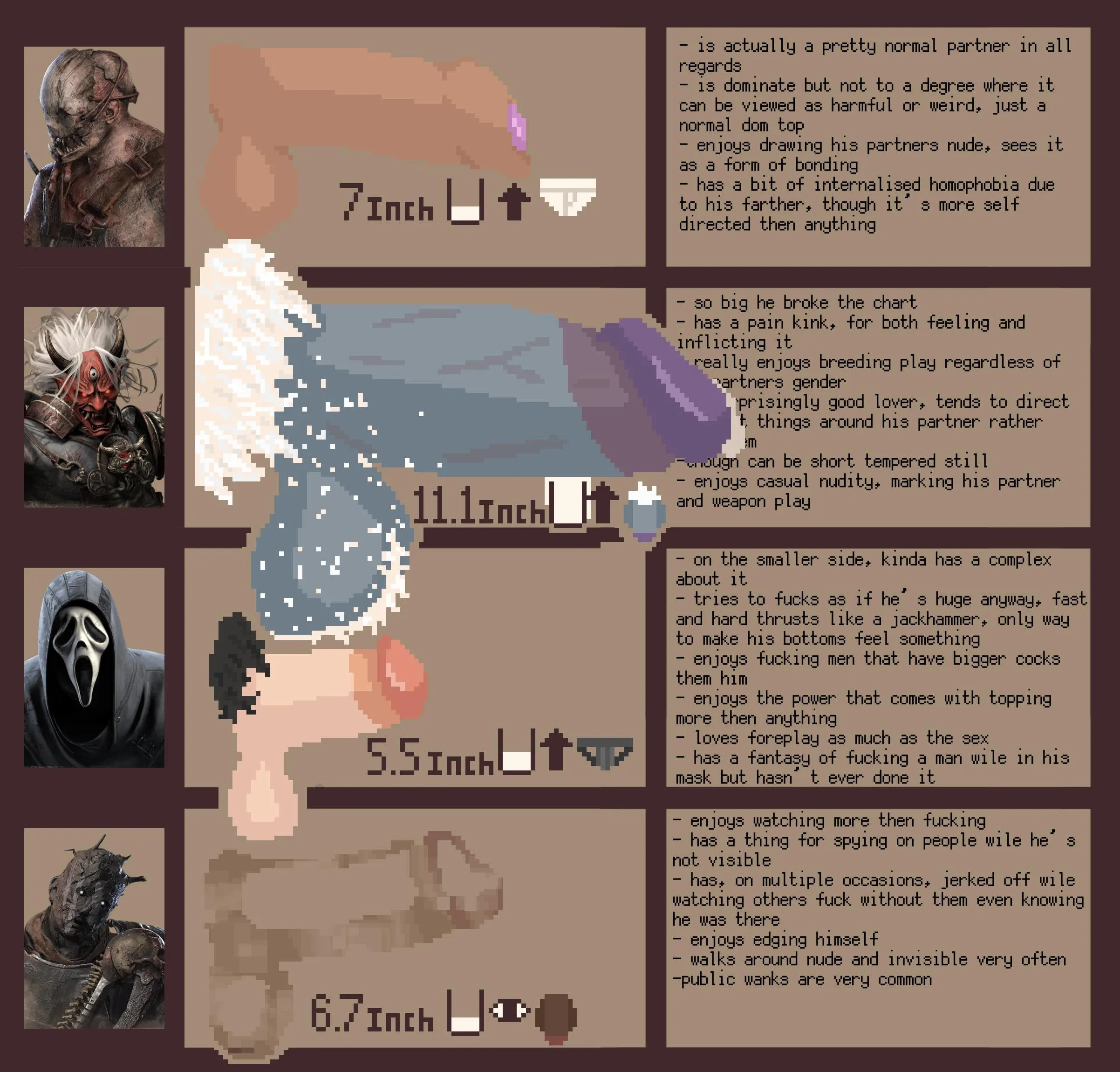 Dick size chart: killer version!