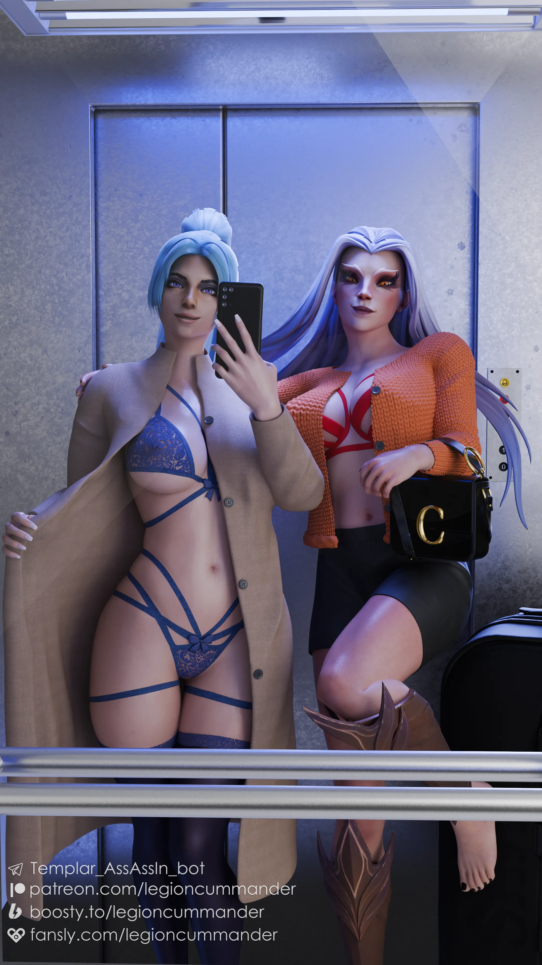 Elevator selfie Luna&Vengeful spirit [Dota 2] (legioncummander)