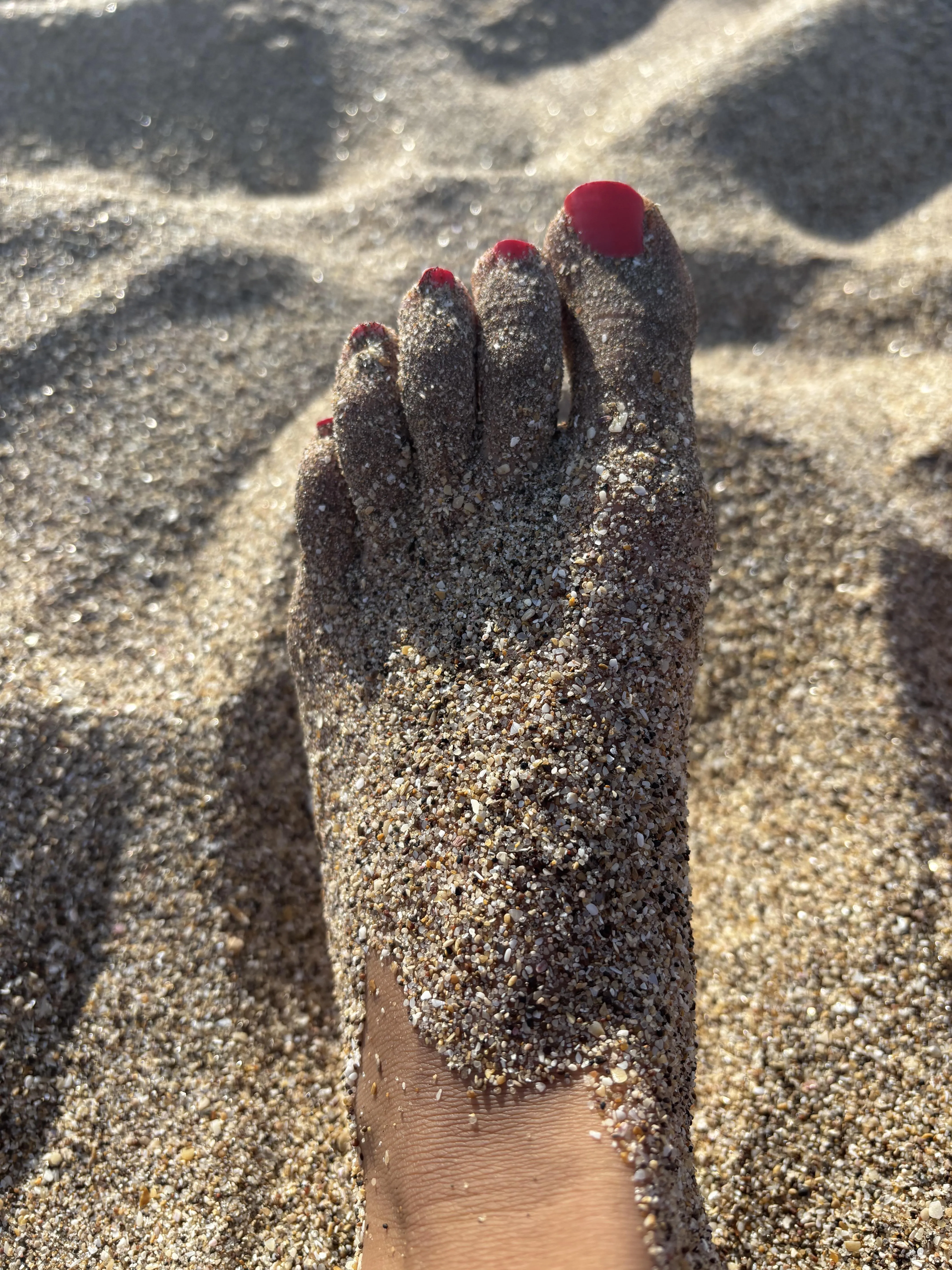 My new pedicure session spoiled by the sand