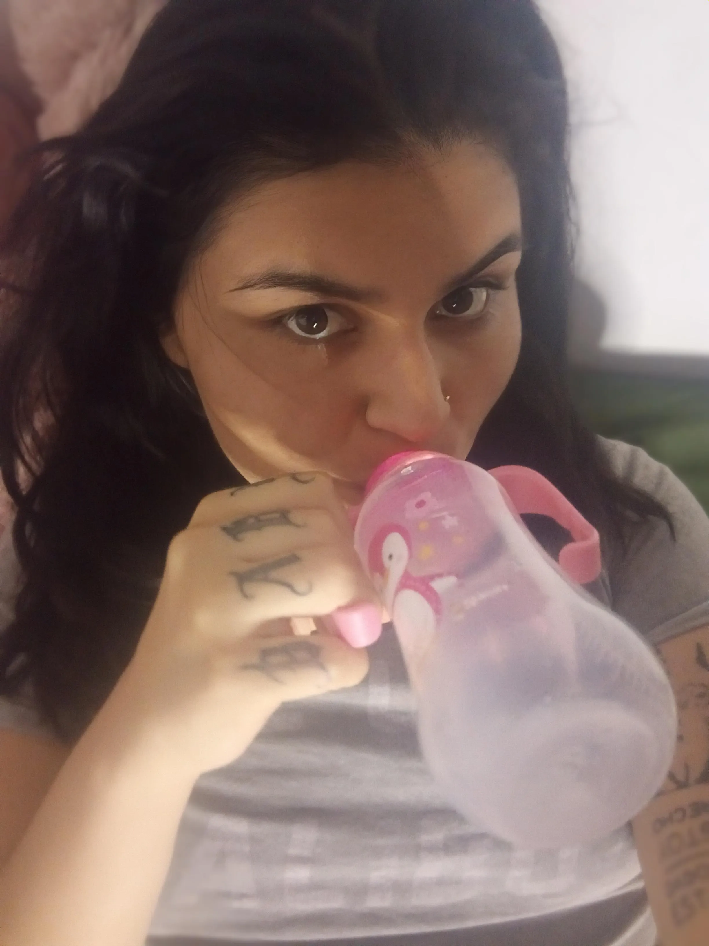new baby bottle, daddy makes me drink more water