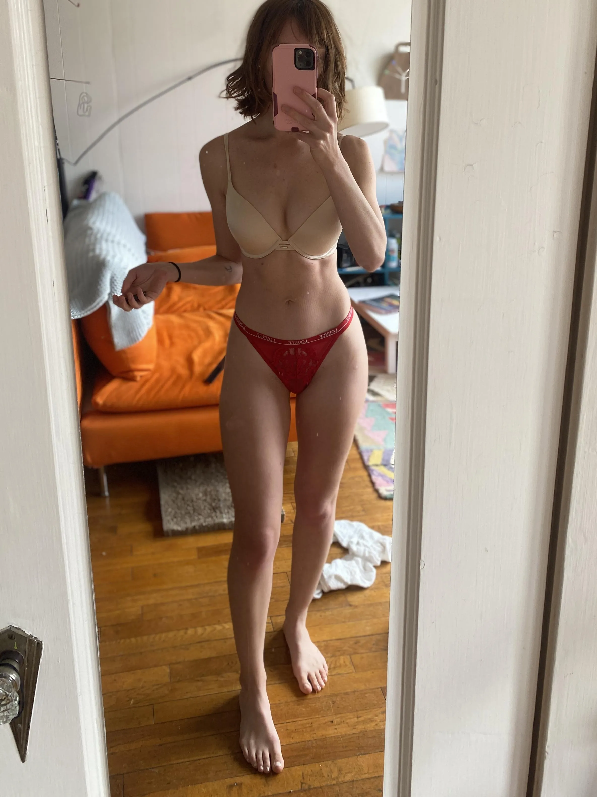 Nude bra on my petite frame [IRTR]