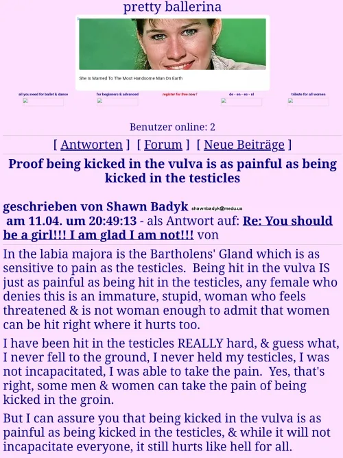 Shawn Badyk example, 2004. Envy makes one say anything.