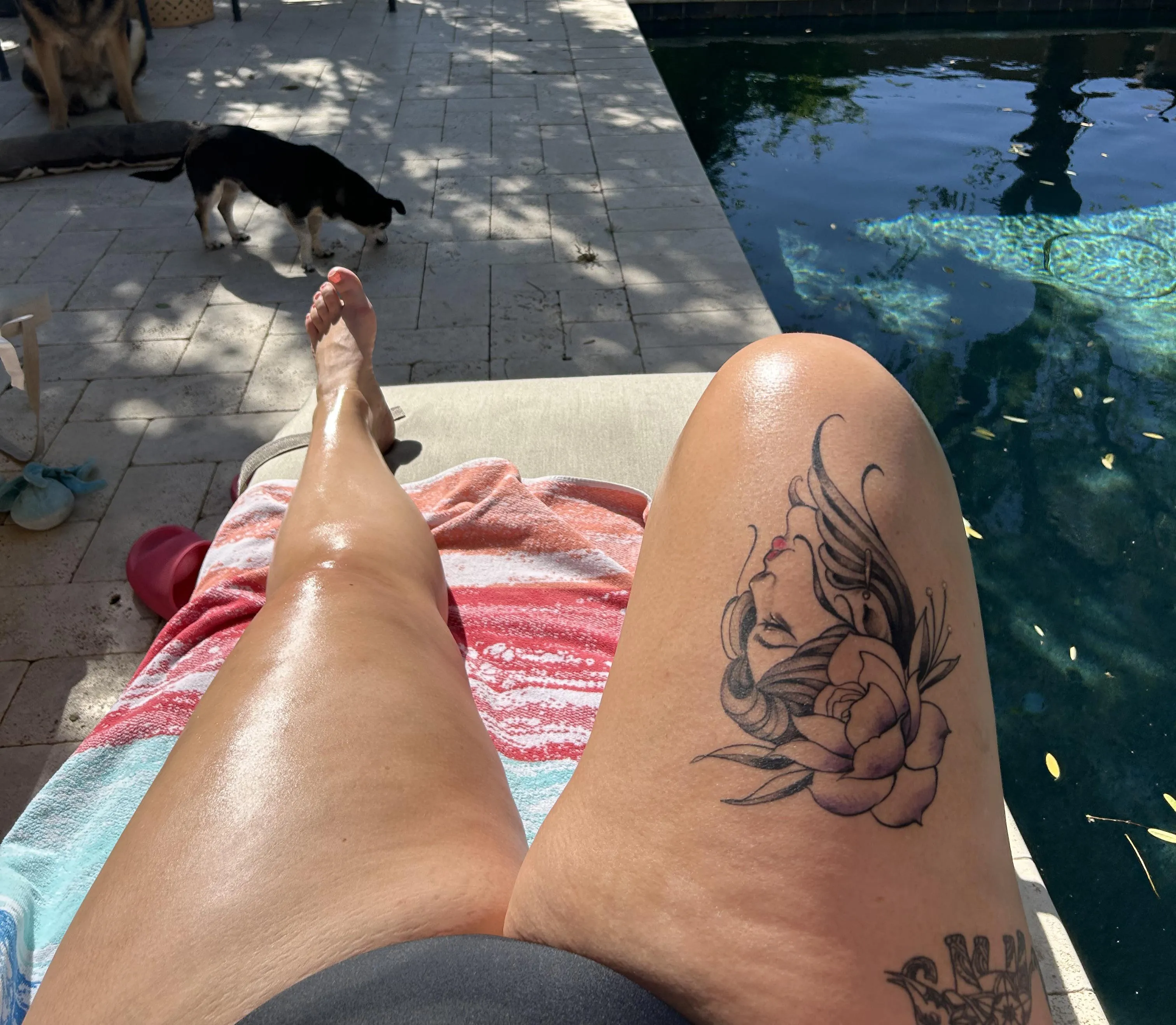 Tan oiled legs always hit