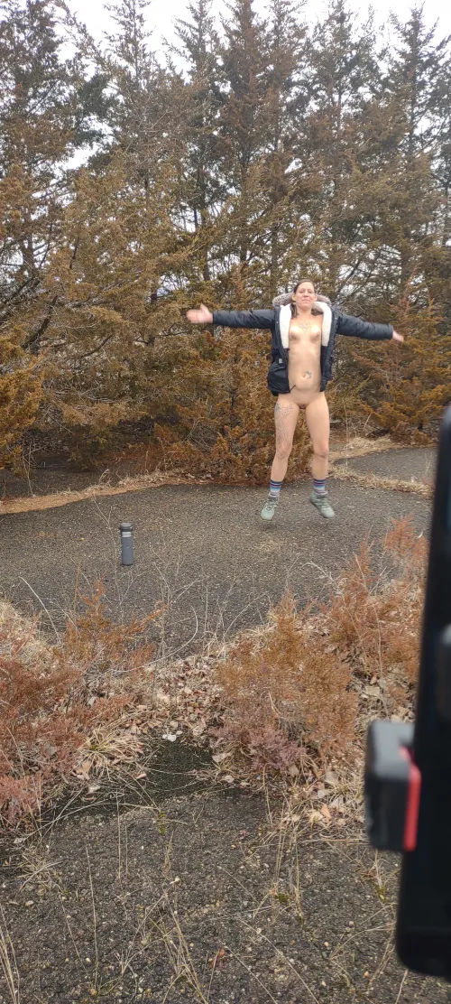 Warming up with some jumping jacks (oc)