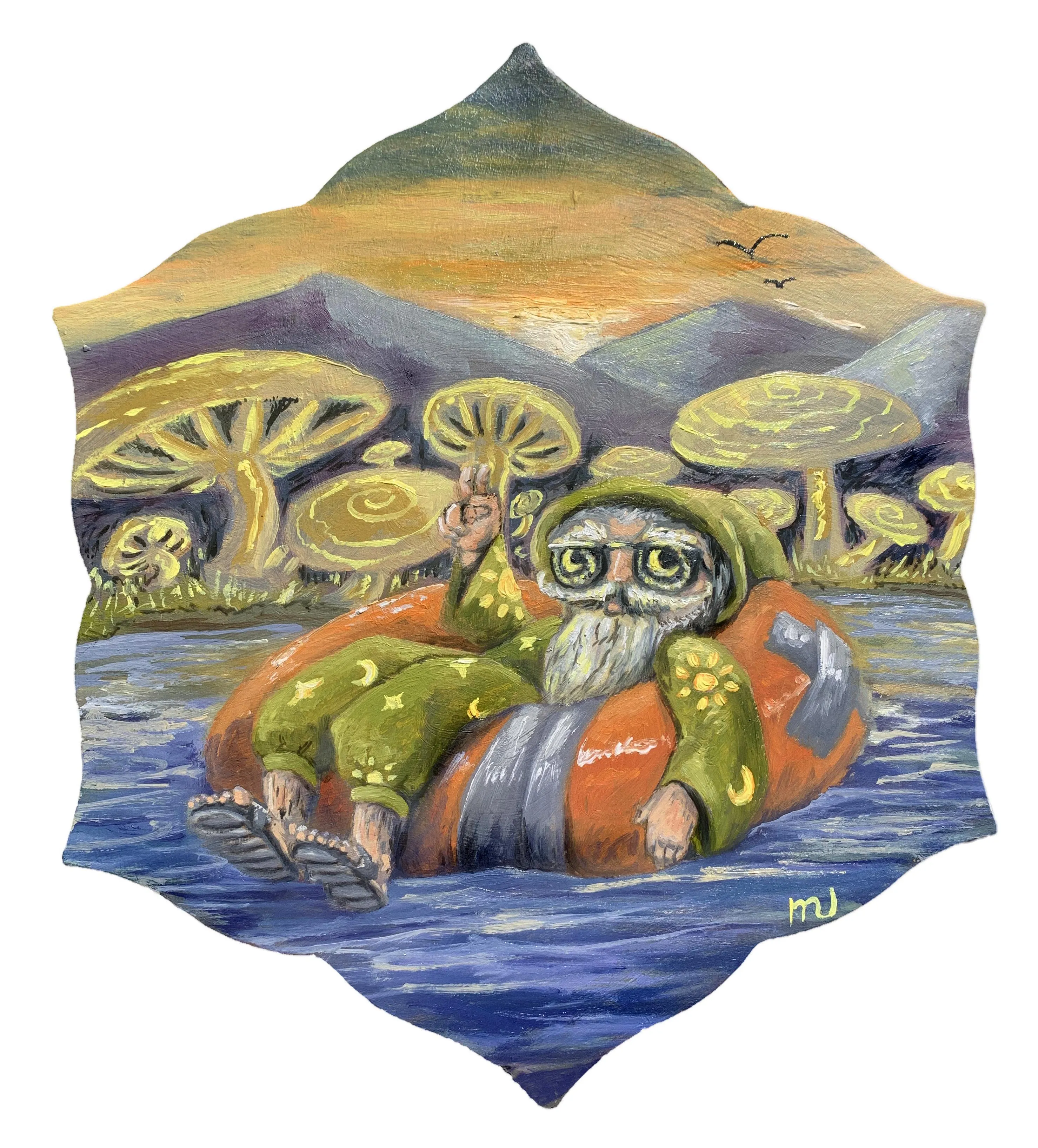 Heart wizard, oils on panel, by me