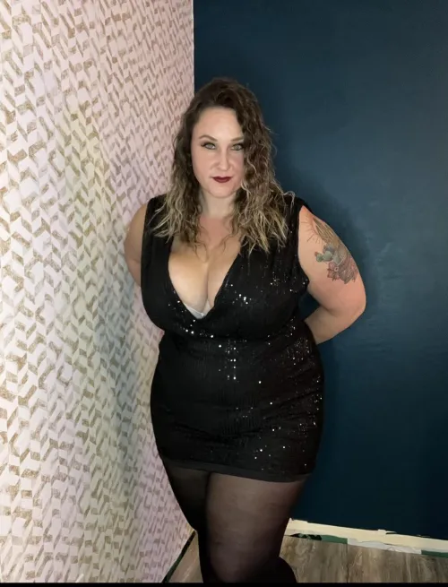 Little black sequin dress catching all the eyes