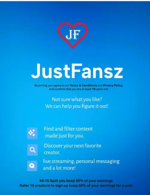 85-15 Split you keep 85% of your earnings Refer 10 creators to sign up keep 90% of your earnings for a year Join Today. https://justfansz.com
