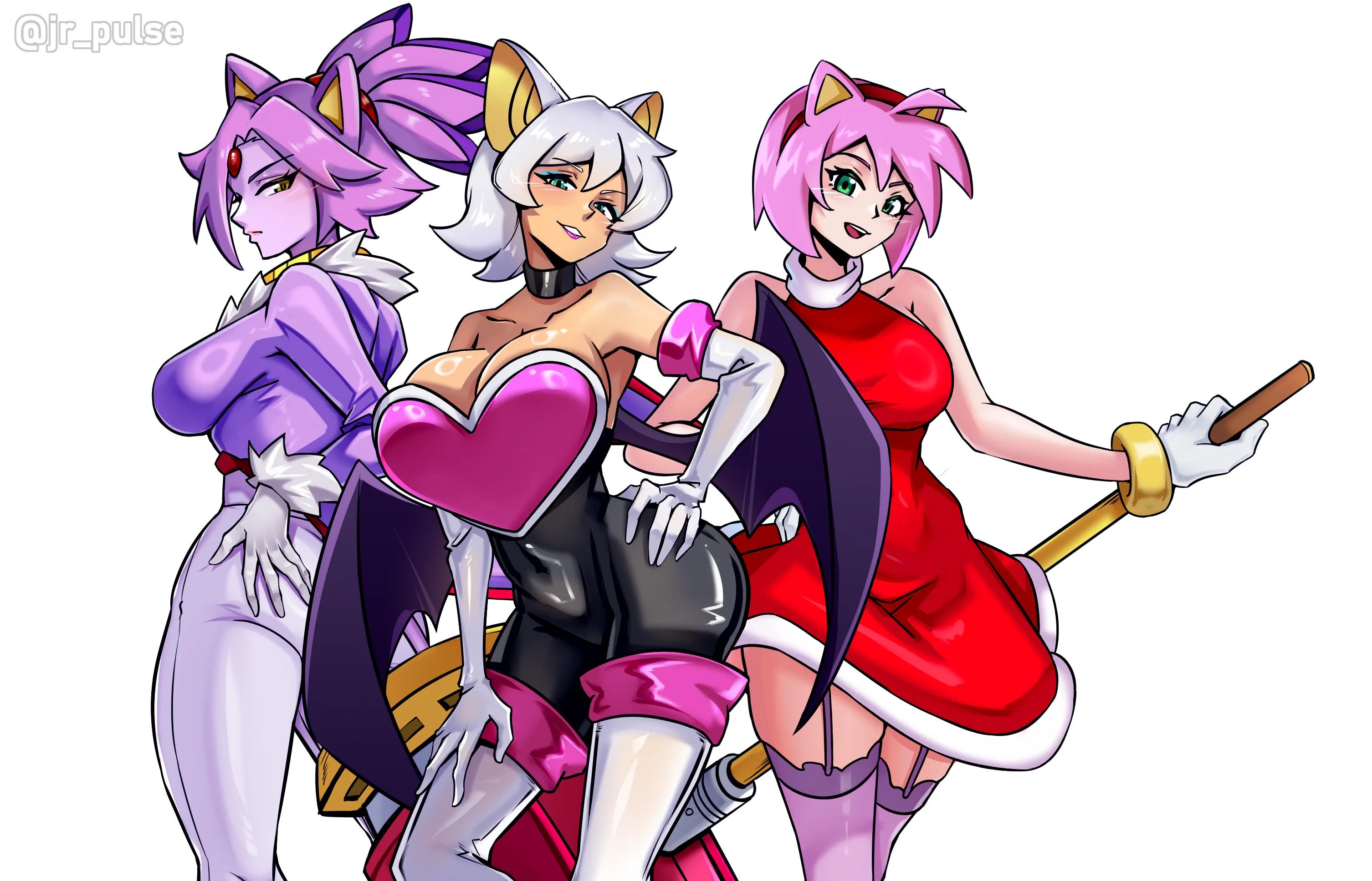 Blaze, Rouge, Amy (jr_pulse) [sonic the hedgehog]