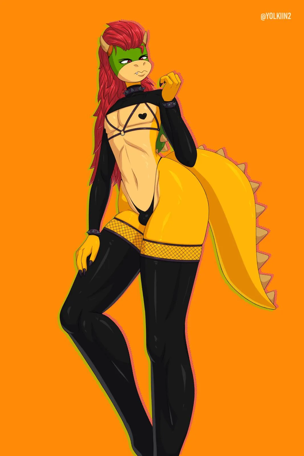 Femboy Bowser - This drawing was made by @yolkiin2(X/Twitter).