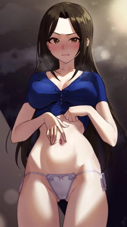 Mukai Takumi Disgusted Navel Spread [Idolmaster Cinderella Girls]