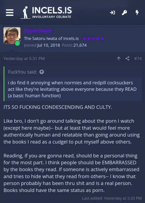 Book readers = unashamed porn addicts