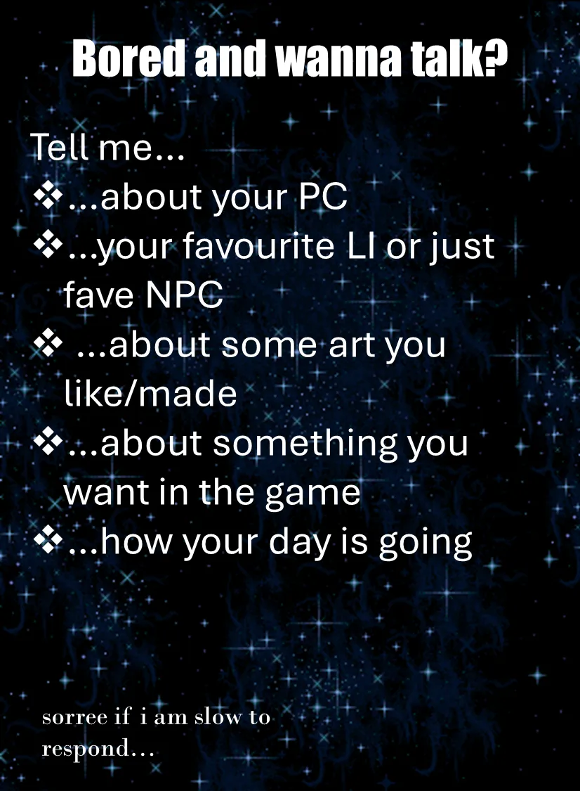 Bored and wanna talk?