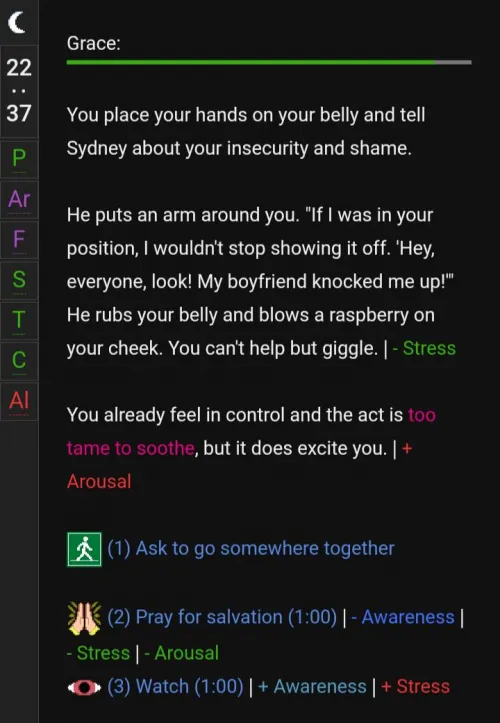 Corrupt Sydney talking about my pregnant belly (he's the dad)