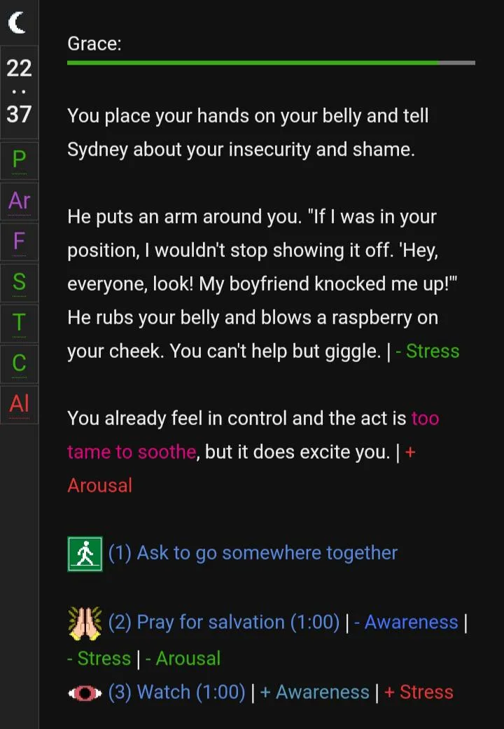 Corrupt Sydney talking about my pregnant belly (he's the dad)