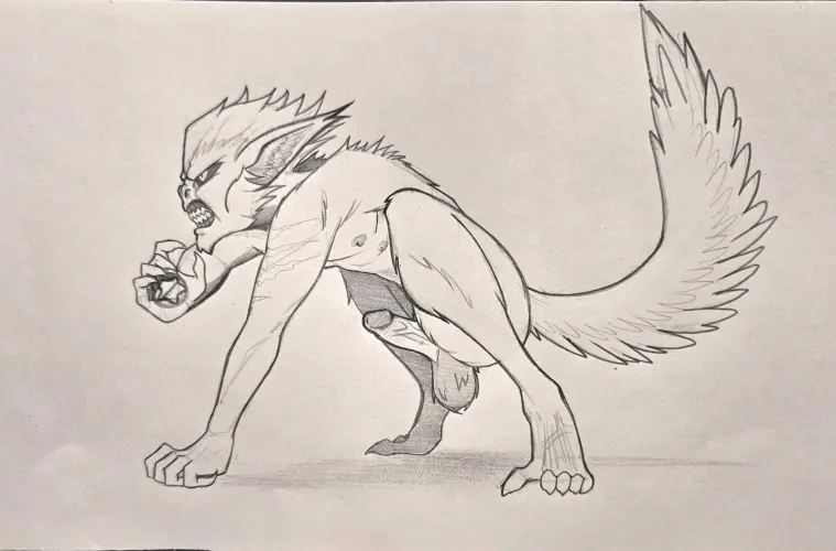 Feral Werewolf twink, (OC)