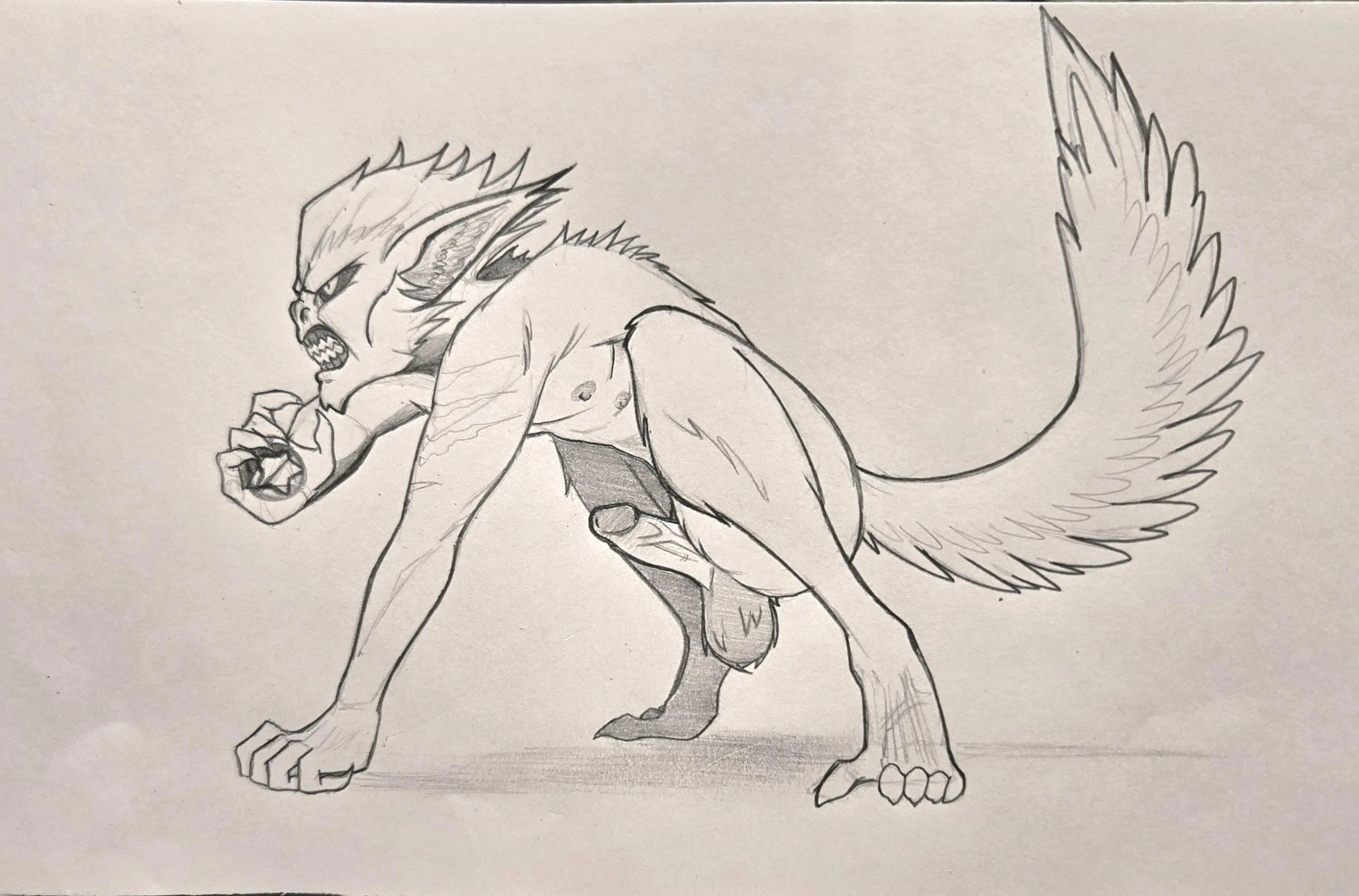 Feral Werewolf twink, (OC)