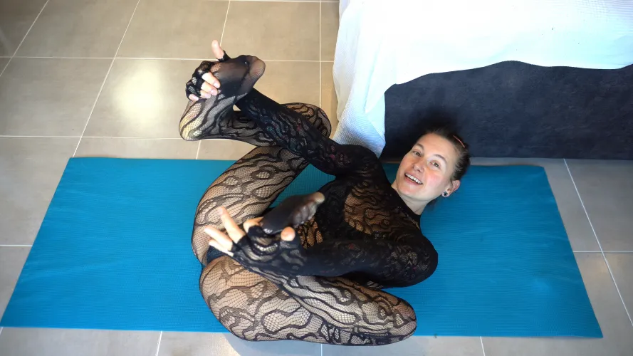 happy baby yoga pose! (oc)