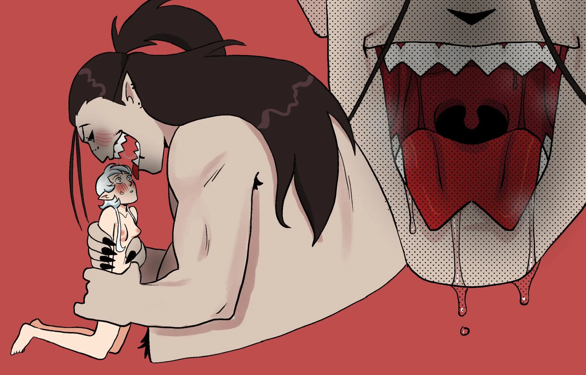 {image} Teasing [m/f] [pred owned by dxpperx.bsky.social]