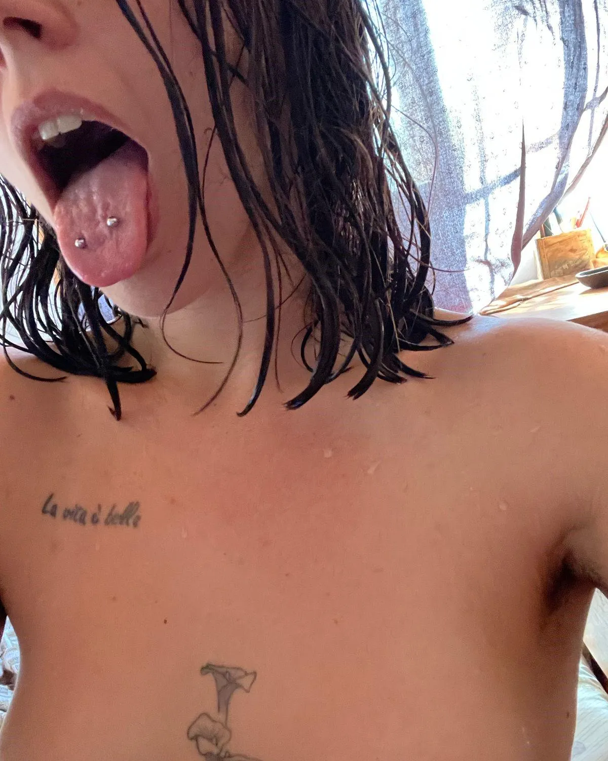 Just out of the shower, waiting for you.