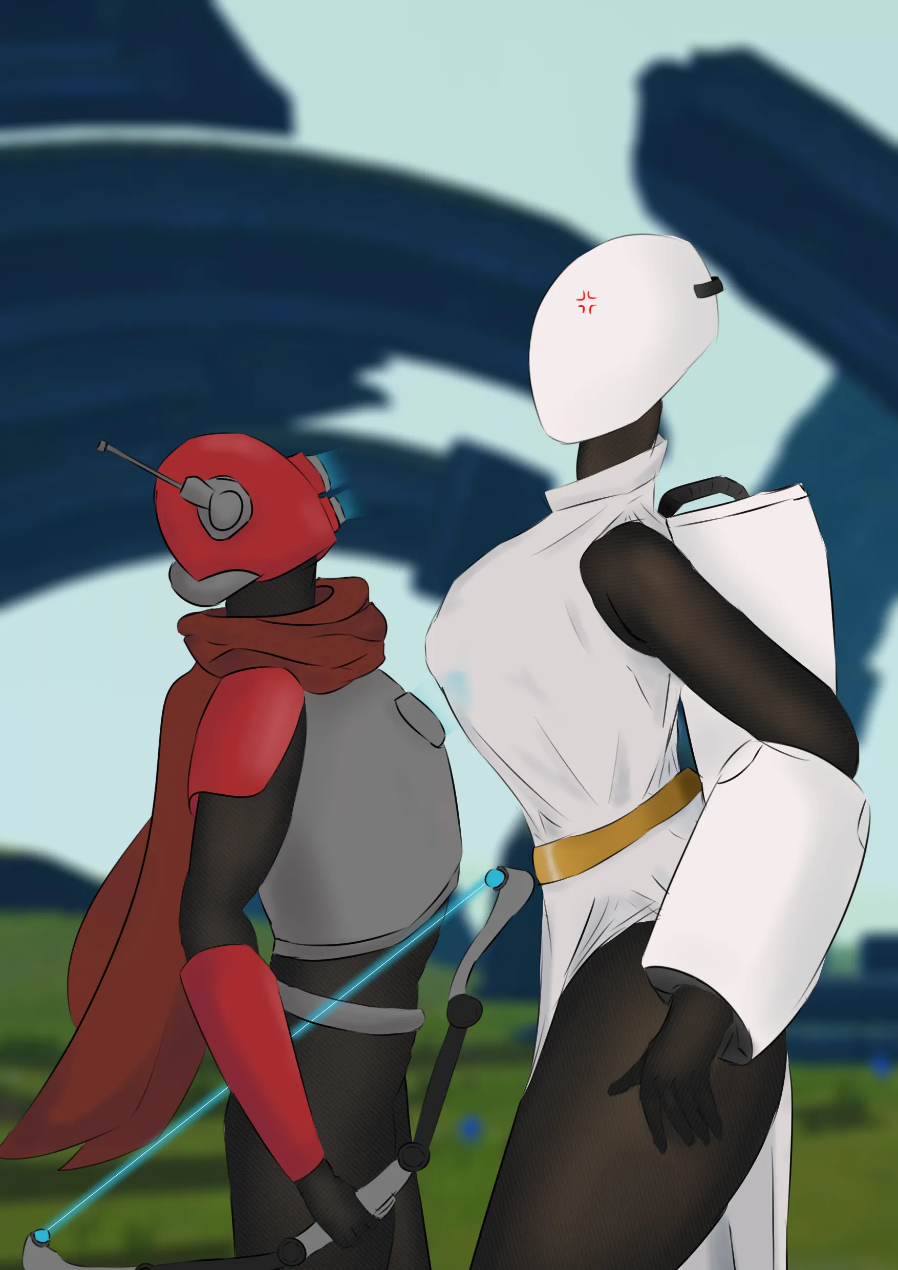 Plastic vs Cloth armor (art by me)