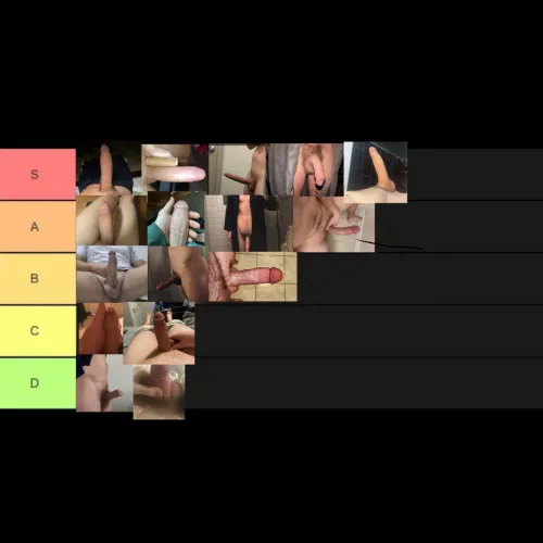 Ranking of 16 Reddit guys comparing their cocks