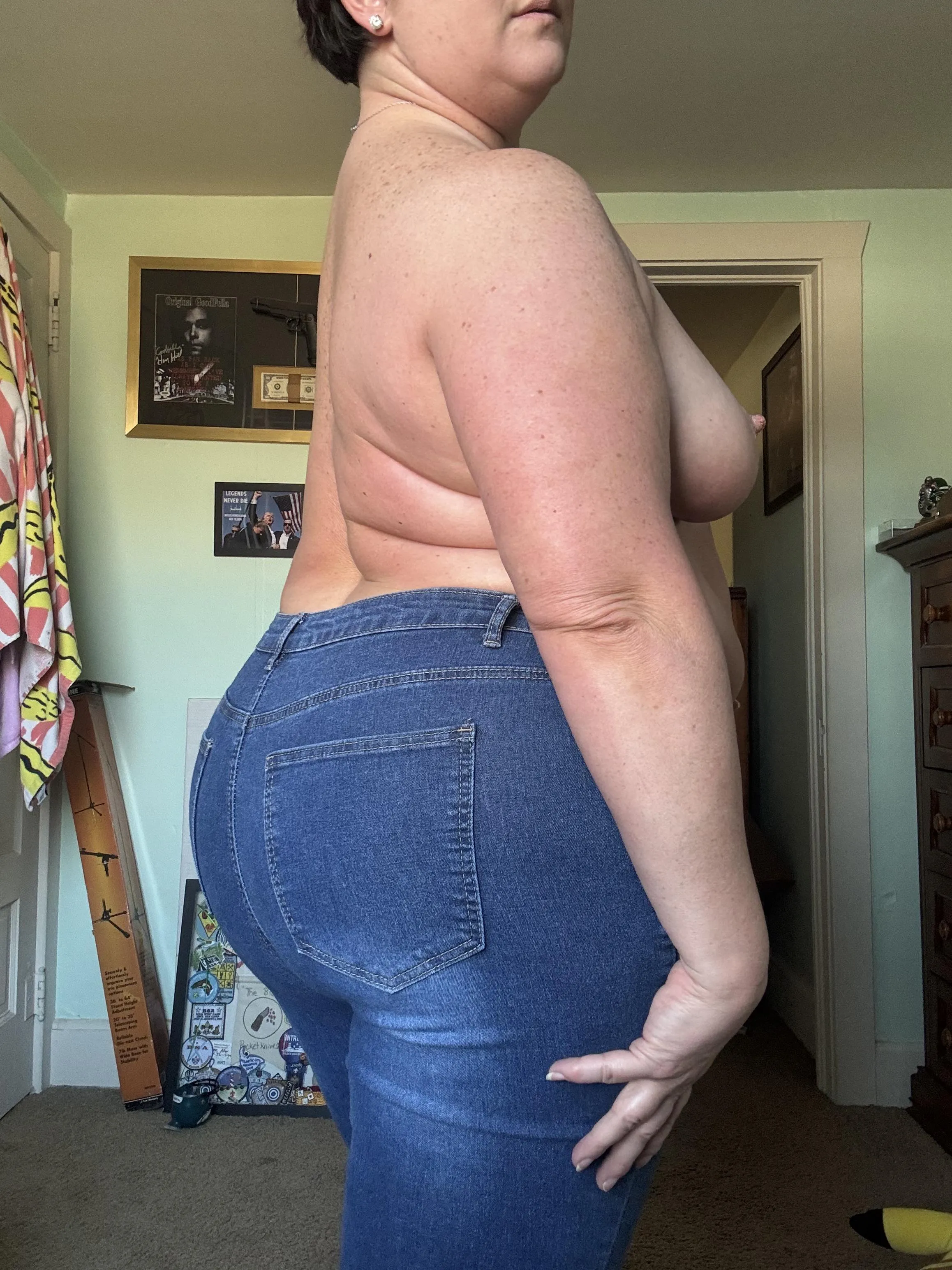 These jeans would look better on the floor